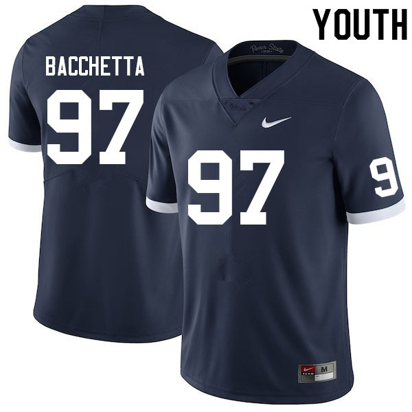 Youth #97 Alex Bacchetta Penn State Nittany Lions College Football Jerseys Sale-Retro